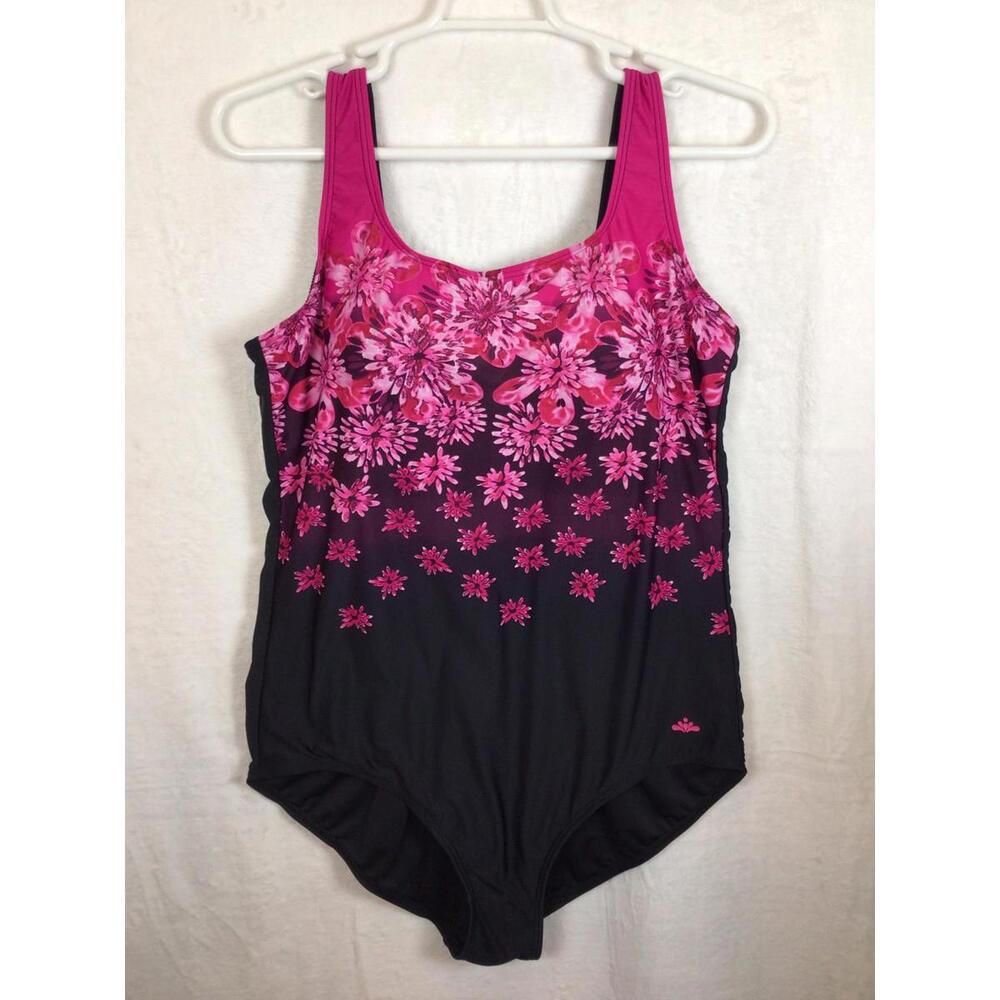 Swimsuits For All One Piece Plus Size Swimsuit Pink Black Floral Slimming